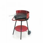 Galileo Bbq Barbecue Grill Rosso Tondo Con Ruote 50X85