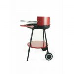Galileo Bbq Barbecue Grill Rosso Tondo Con Ruote 50X85