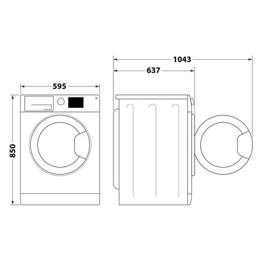 Hotpoint Ariston NBT 948 WM A IT Lavatrice a libera installazione 9 kg – 1200 g/m – Classe A – Inverte