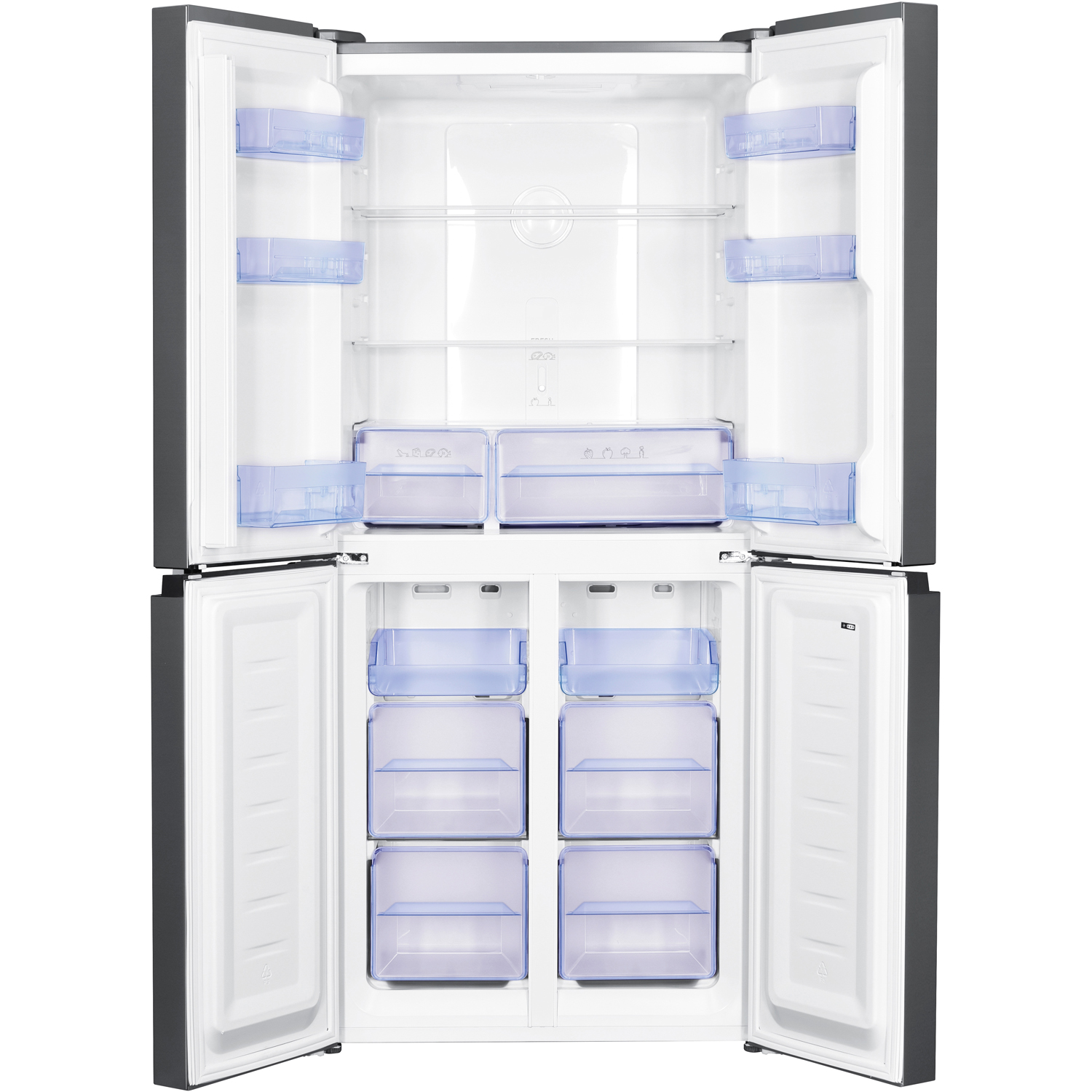 Daya DF4-58NV1XE1 Frigorifero Multi Door 4 porte, Classe E, Real Total no Frost, Total Inox, Display LCD, Tropicalizzato