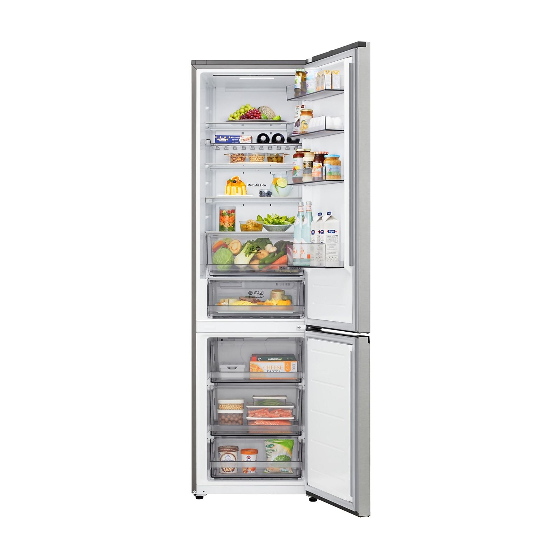 Lg GBBS322APY Frigorifero Combinato 375 Litri, Classe A, Total No Frost, Inverter, colore Prime Silver, Fit & Max