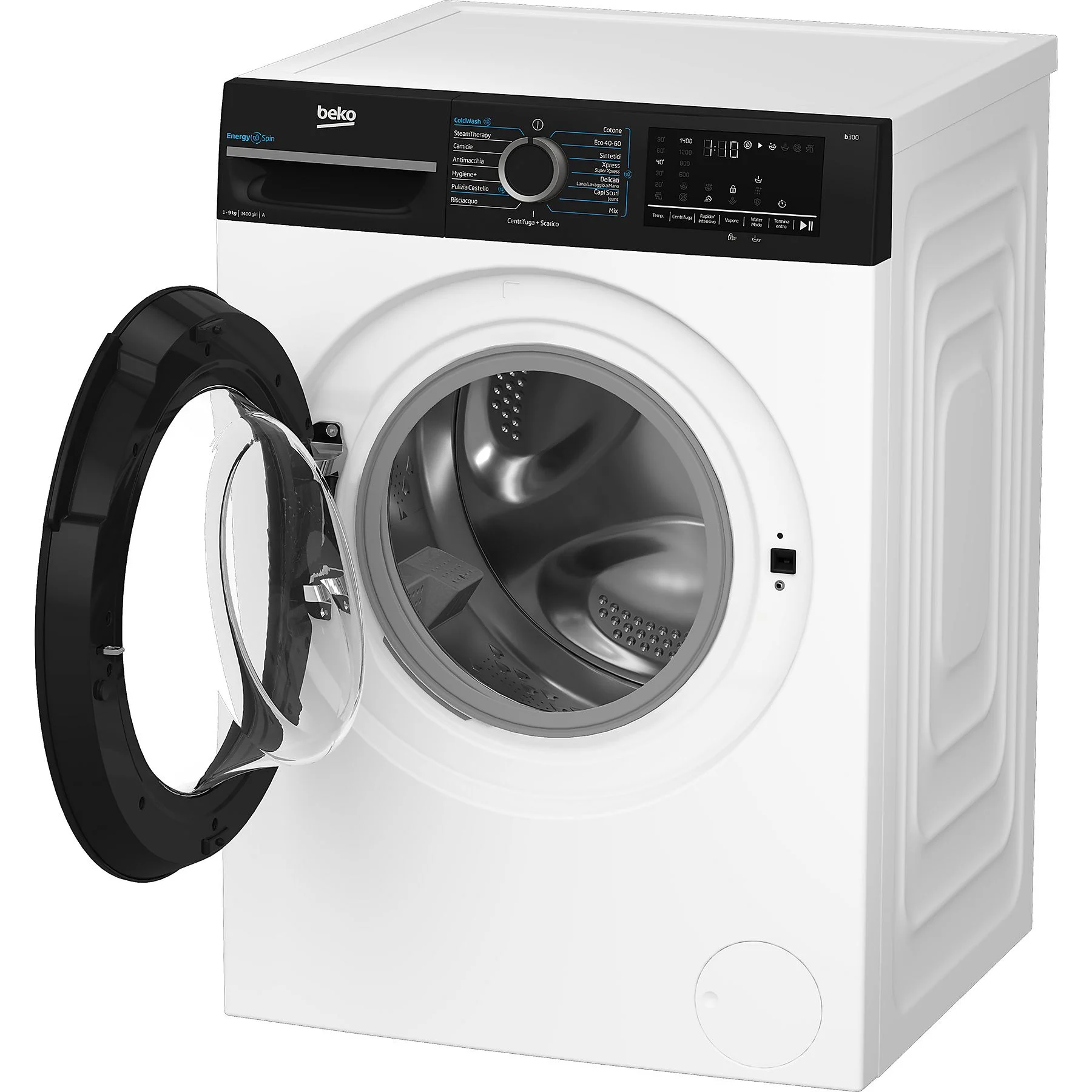 Beko BMURWU4941B Lavatrice Energyspin 9kg, Classe A, 1400giri motore, ProInverter