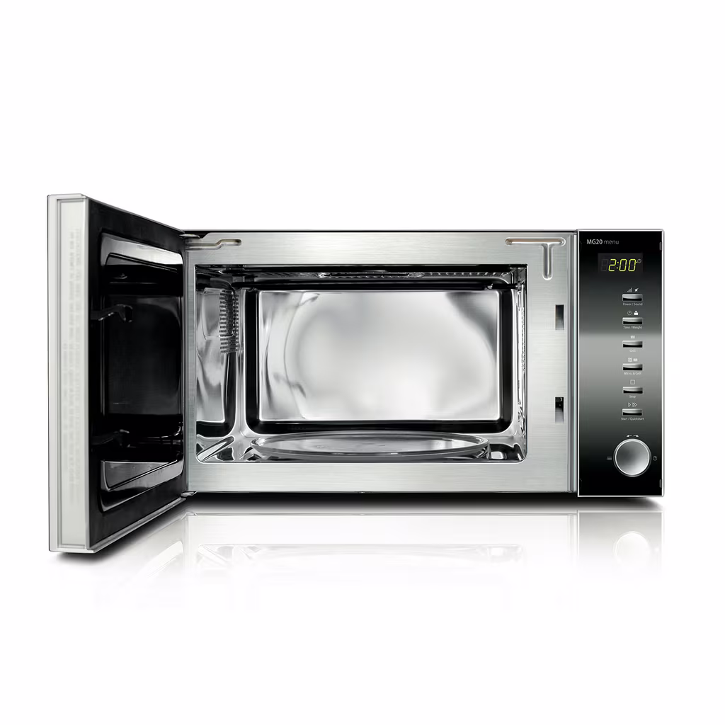 CASO MG20 Microonde capacità 20 l, potenza 800 W, Funzione grill 1000 W, 5 livelli di potenza, Nero Argento Bianco