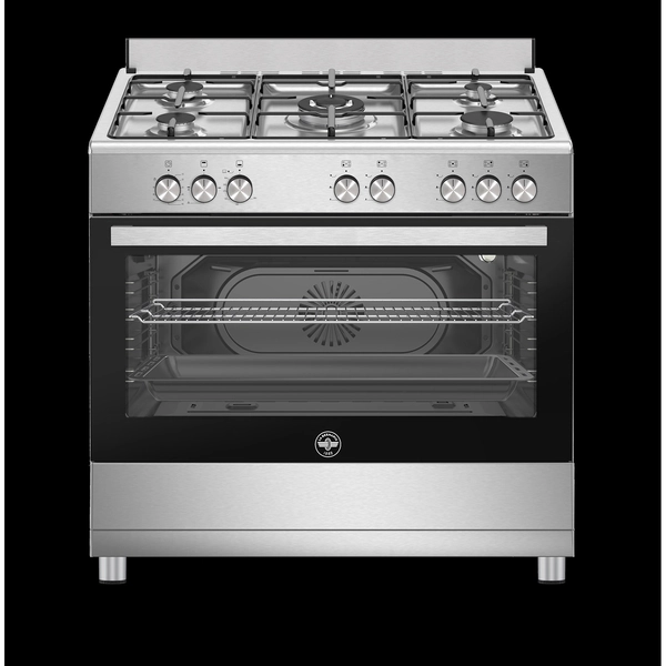 LaGermania SE965GX24 Cucina 5 fuochi a gas forno a gas da 90 x 60, Acciaio Inox